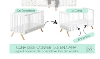 Cuna colecho con protector, colchón y sábanas