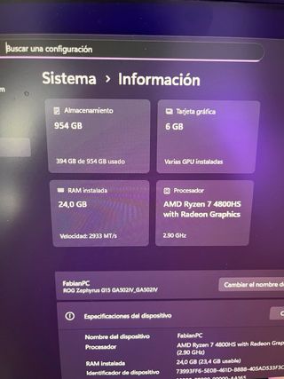 Asus ROG Zephyrus g15 Gaming Laptop 144Hz