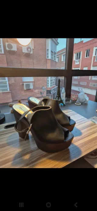 Zapatos de tacón alto cuero plataforma