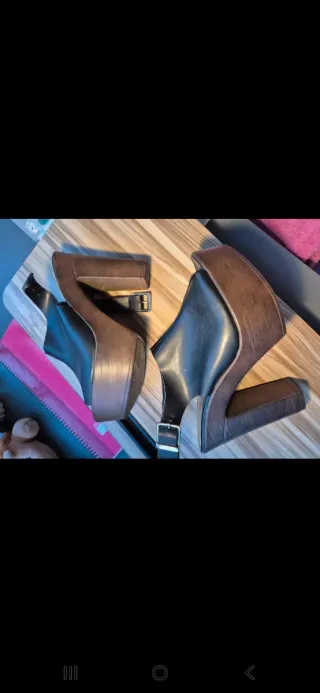 Zapatos de tacón alto cuero plataforma