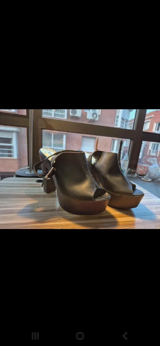 Zapatos de tacón alto cuero plataforma