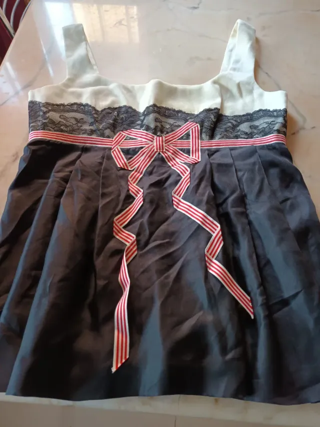 Bustino canotta nero e bianco