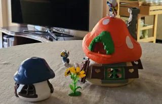 Villaggio Puffi con 3 case e 12 personaggi