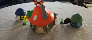 Villaggio Puffi con 3 case e 12 personaggi