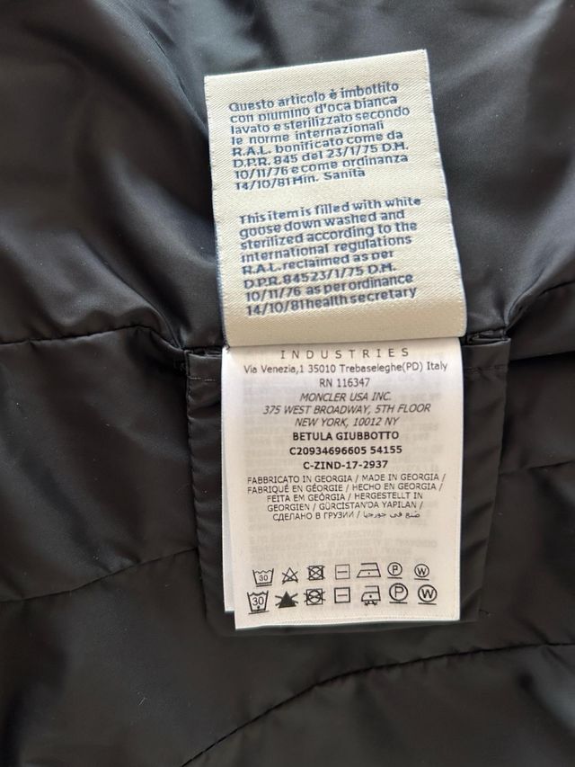 Plumas Moncler Verde Caqui Talla M