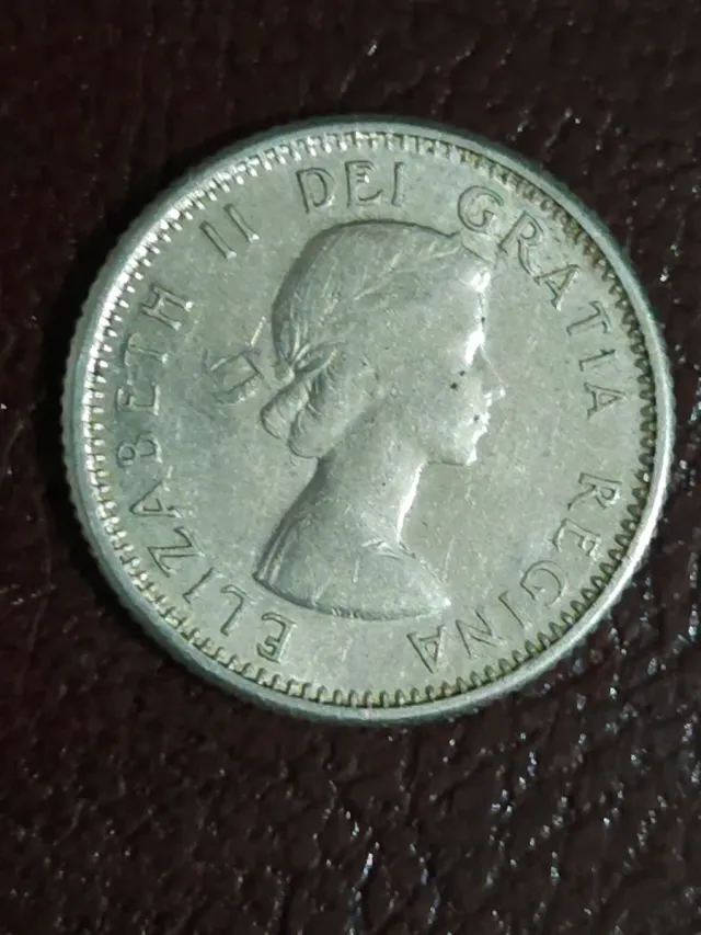 Moneda Canadá 10 Cents 1960 in argento
