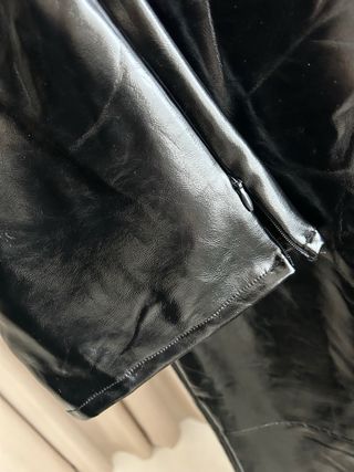 Pantaloni Tezenis effetto pelle neri donna M