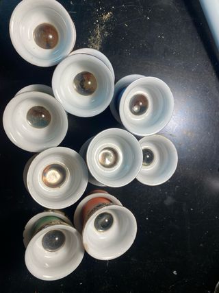 Bicchierini cinesi in porcellana e vetro