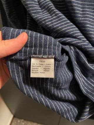 Polo Lacoste Rayas Azul y Gris Talla L