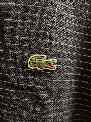 Polo Lacoste Rayas Azul y Gris Talla L