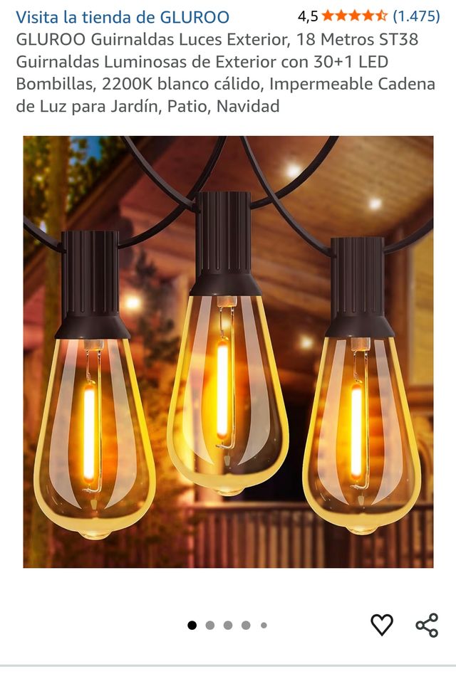 Guirnaldas Luces Exterior, 18 Metros