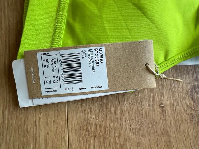 Sujetador deportivo Adidas verde neón