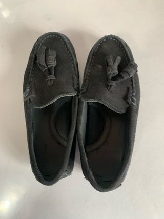 Mocasines niño ante con flecos, Talla 30