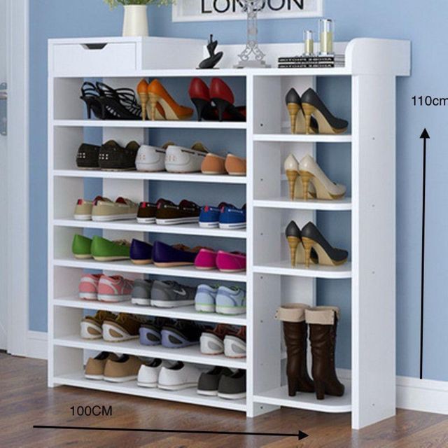 Scarpiera in legno bianca