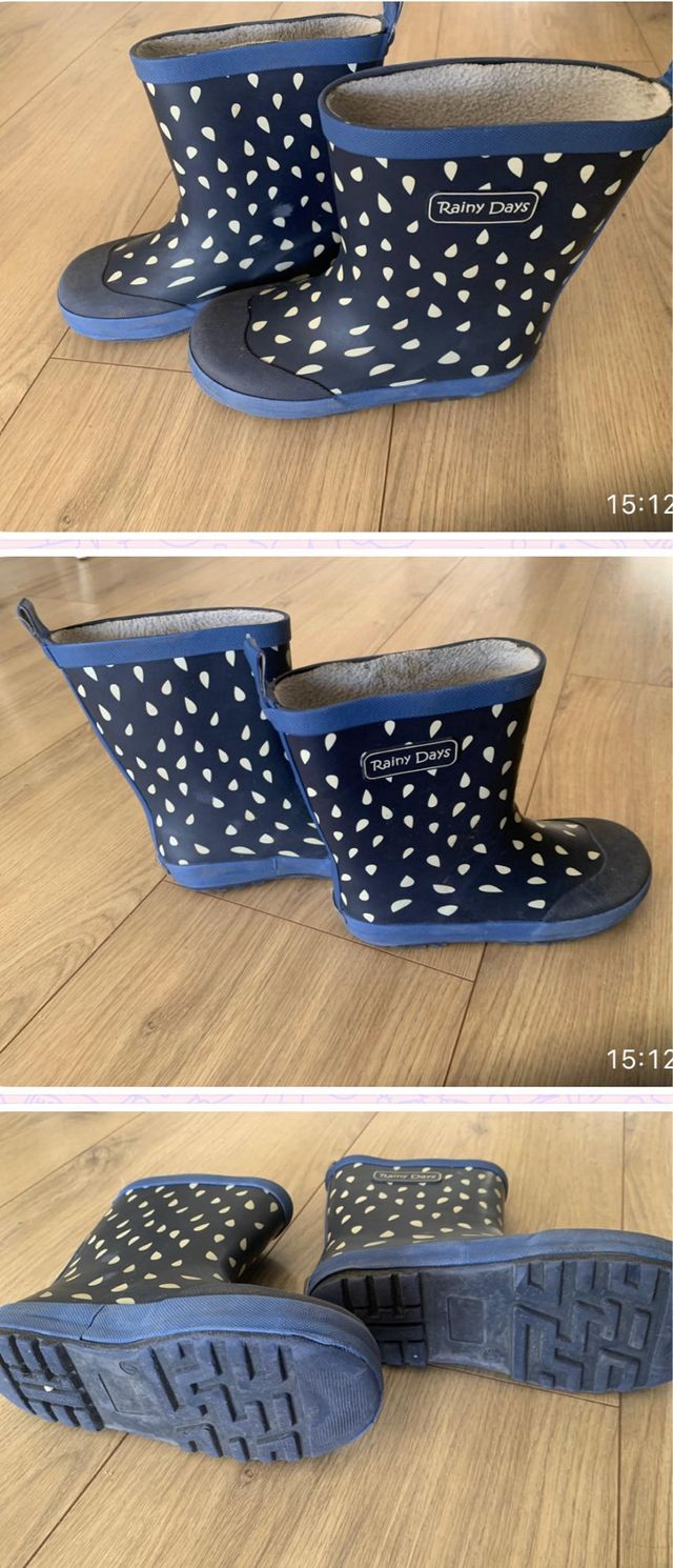 Botas de agua niño Rainy Days azul y blanco T 31