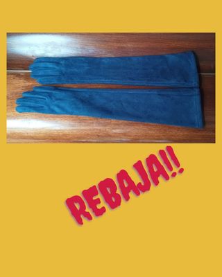 Guantes largos azul oscuro