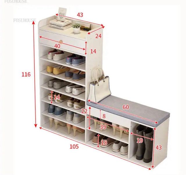 Scarpiera con panca e cassetto