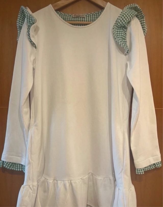 Vestido blanco con volantes talla M