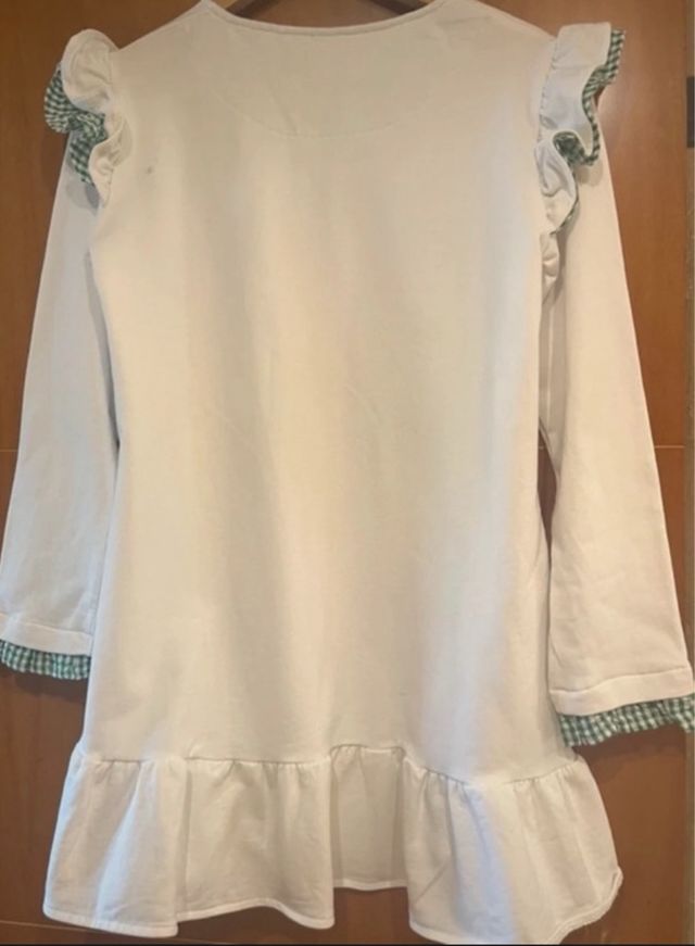 Vestido blanco con volantes talla M