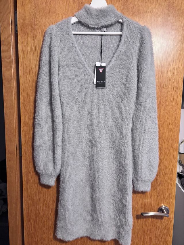 Vestido de punto Guess gris