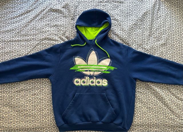 Sudadera Adidas con capucha azul y verde