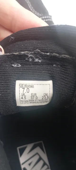 Zapatillas altas Vans, Negras Talla 37