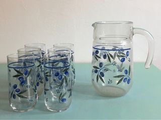 Carffa Set 6 Bicchieri Vetro Decorati Olive