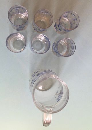 Carffa Set 6 Bicchieri Vetro Decorati Olive