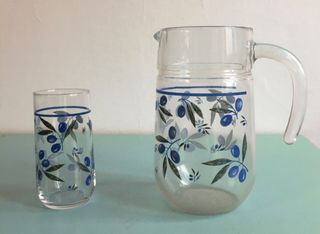 Carffa Set 6 Bicchieri Vetro Decorati Olive