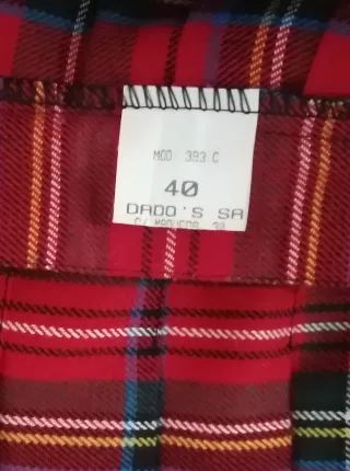 Falda escocesa cuadros talla 40
