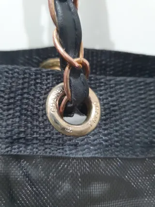 Borsa a tracolla Chanel nera e argento