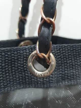 Borsa a tracolla Chanel nera e argento