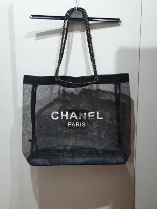 Borsa a tracolla Chanel nera e argento
