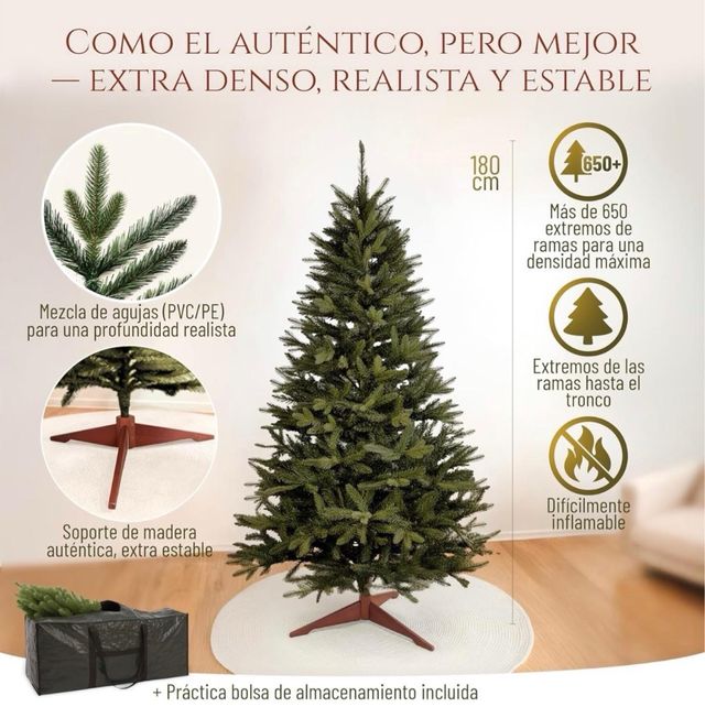 Árbol Navidad Artificial 180cm PURE LIVING