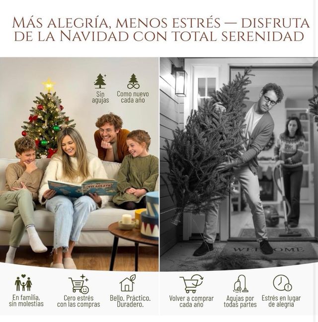 Árbol Navidad Artificial 180cm PURE LIVING