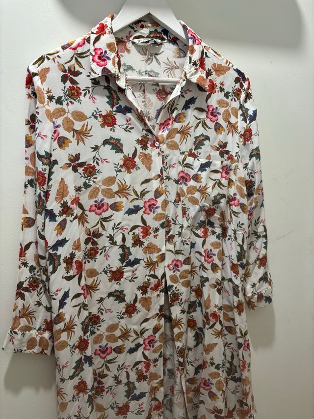 Vestido camisero estampado floral