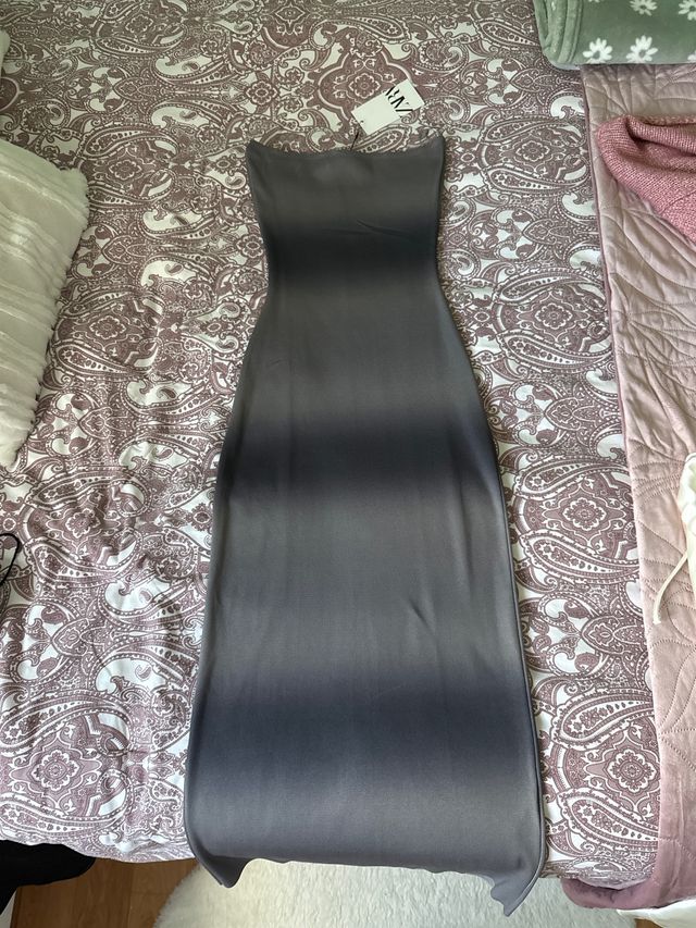 Vestido largo Zara gris degradado