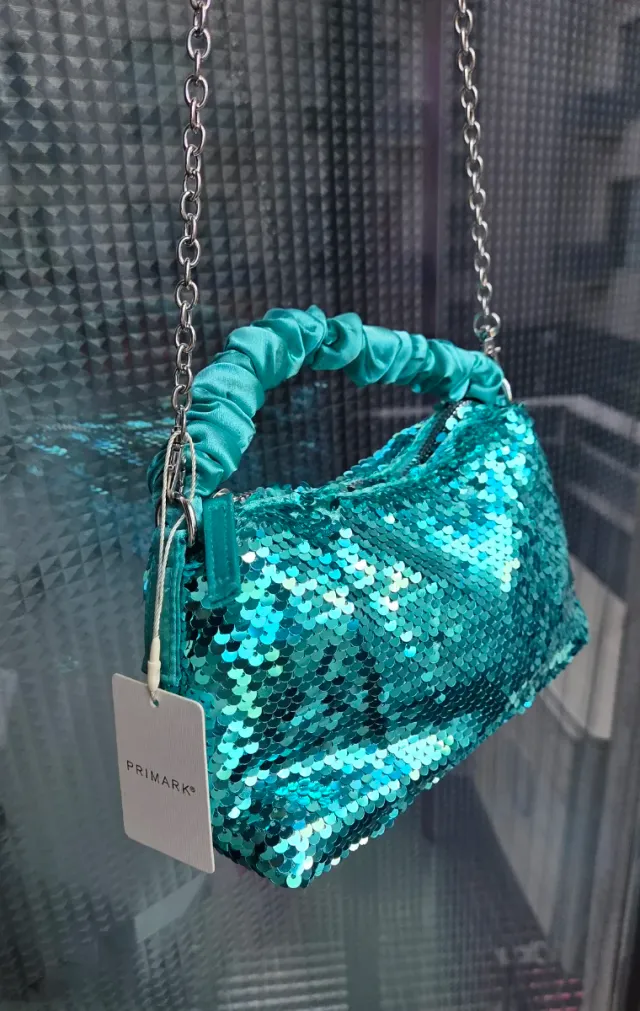 Bolso lentejuelas turquesa