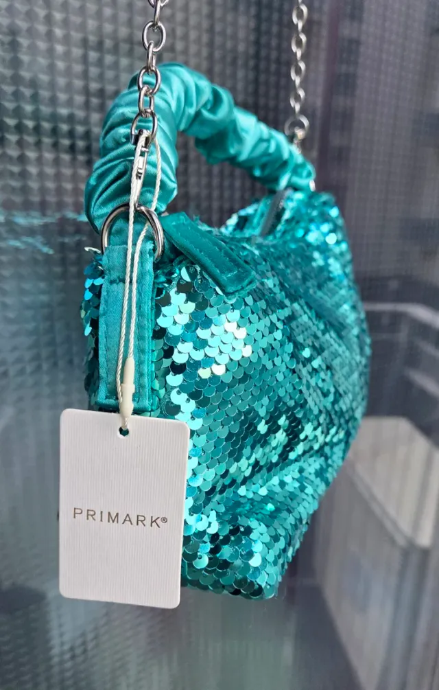 Bolso lentejuelas turquesa