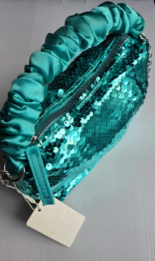 Bolso lentejuelas turquesa