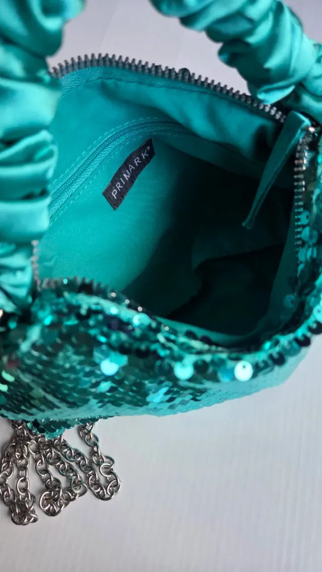 Bolso lentejuelas turquesa