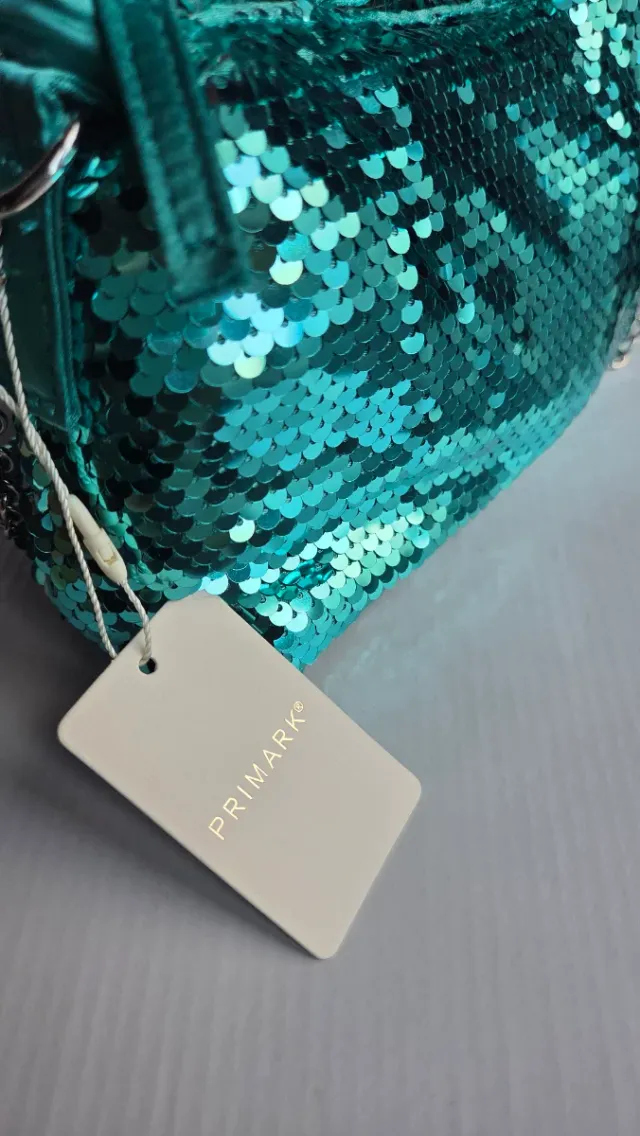 Bolso lentejuelas turquesa