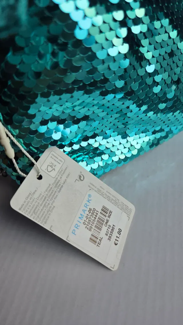 Bolso lentejuelas turquesa