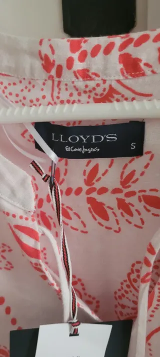 Blusa Cortefiel Lino Estampada Rosa Talla S