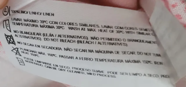 Blusa Cortefiel Lino Estampada Rosa Talla S