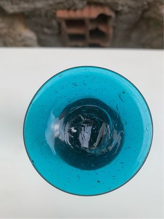 Vaso turchese in vetro