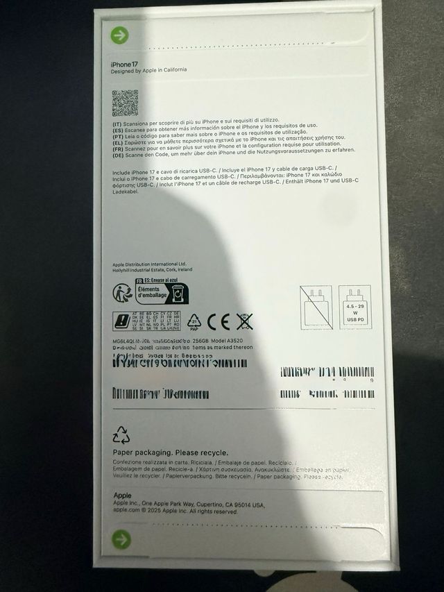 iPhone 17 256GB Azul PRECINTADO EN SU CAJA