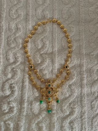 Collar Plata Ley Baño Oro Verde