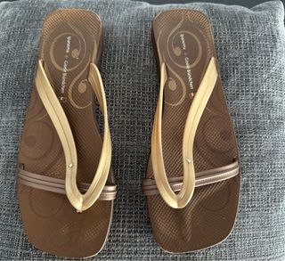 Chanclas Ipanema Mujer Talla 41 Marrón y Dorado