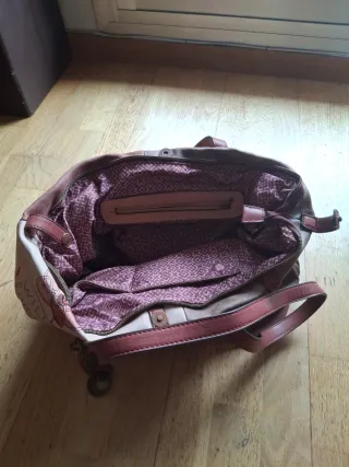 Bolso Kimmidoll marrón y rosa con estampado